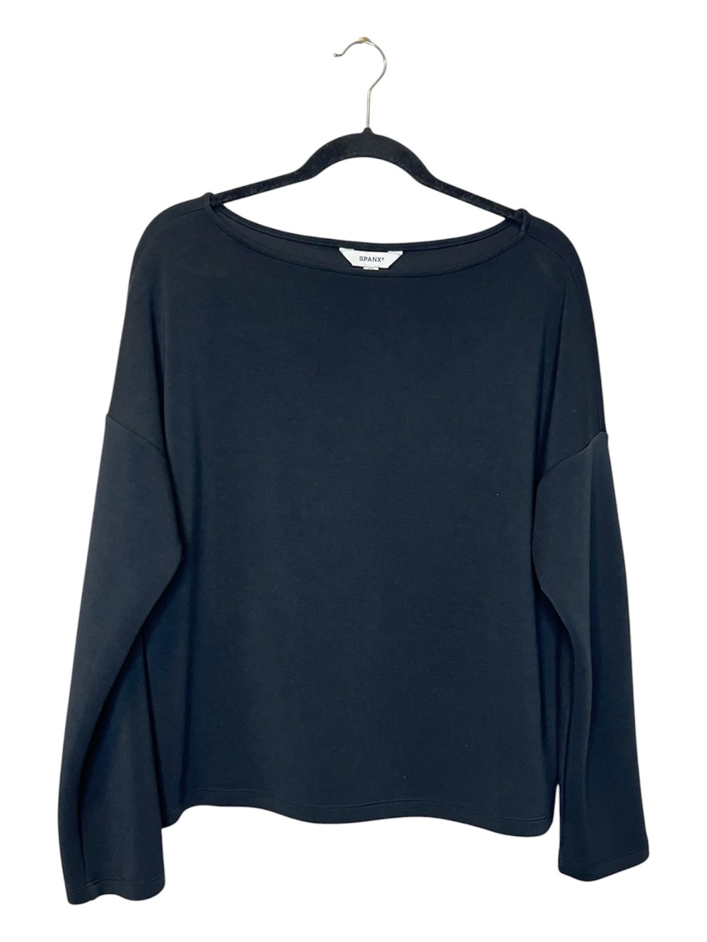 SPANX AirEssentials Black Boatneck Pullover Top size Large